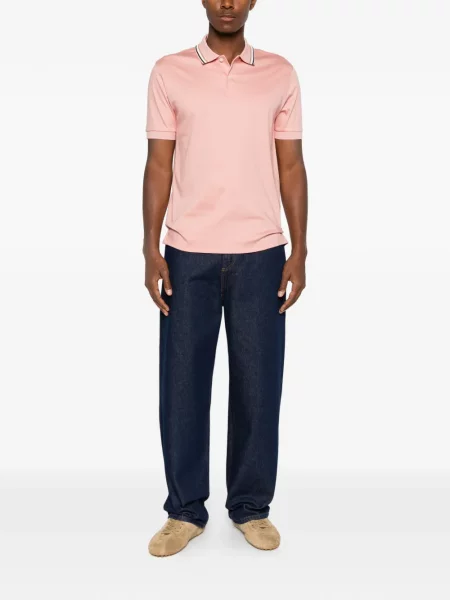 Tricou polo Boss cu autograf roz