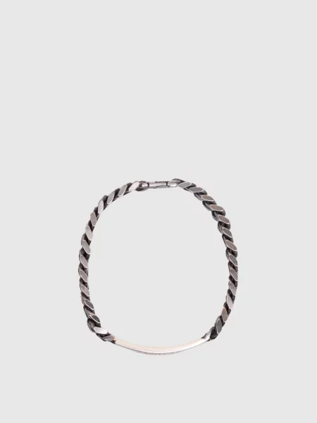 Сріблястий браслет-ланцюг з гравіюванням логотипа Maison Margiela Mm6
