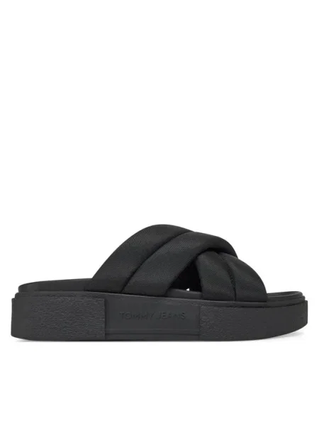 Tommy Jeans Papucs Tjw Flatform Sandal fekete