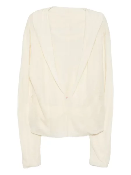 Długa bluza z kapturem Ma+ z długim rękawem biała