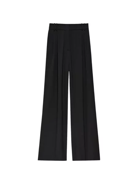 Pantaloni Another Tomorrow din țesătură twill negru