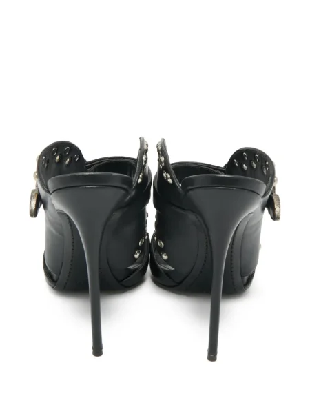 Кожени сандали Giuseppe Zanotti с катарама с шипове черно