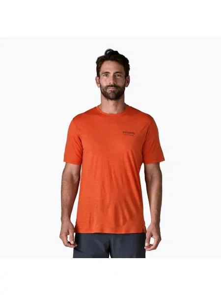 Графичен риза Patagonia от мерино вълна оранжево