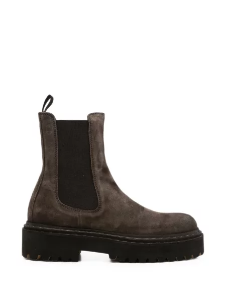 Botine Officine Creative din piele de căprioară maro