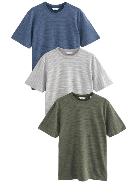 Next Tricou safir deschis / oliv gri