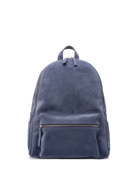 Rucsac Orciani din piele de căprioară albastru