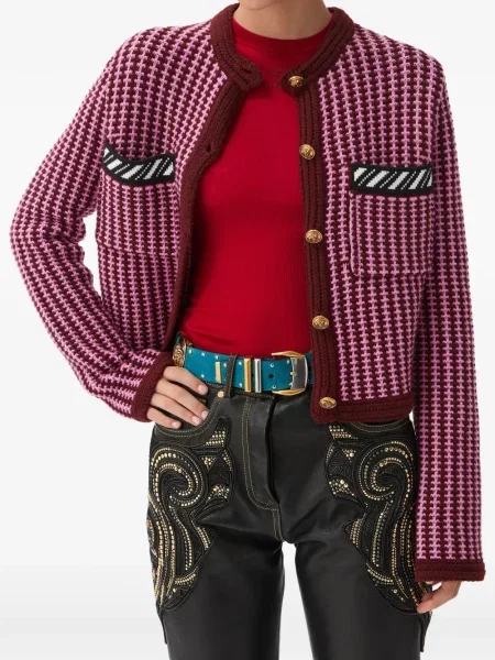 Cardigan Versace de lână violet