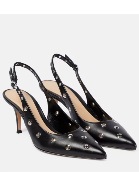 Pantofi cu toc Gianvito Rossi din piele slingback negru