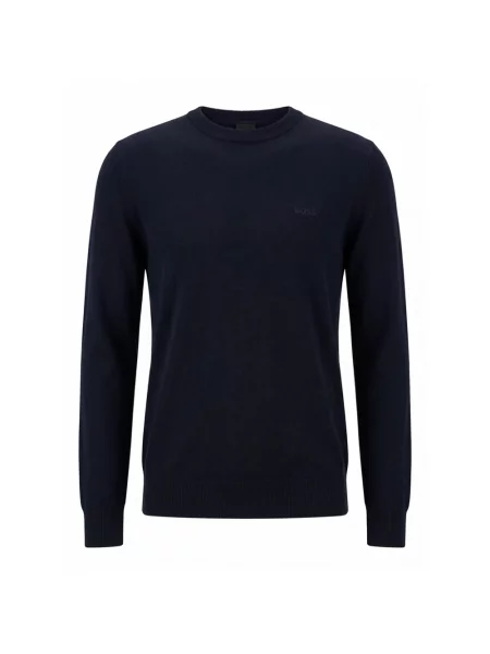 Lniany sweter Boss niebieski