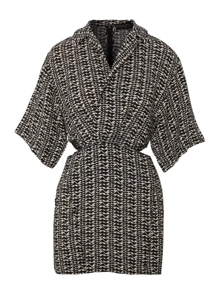 Dorothy Perkins Petite Šaty Ikat béžová černá