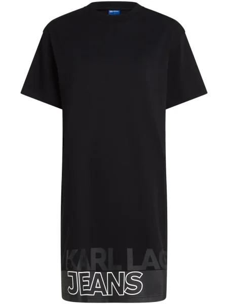 Rochie din denim Karl Lagerfeld Jeans cu imagine de costum negru