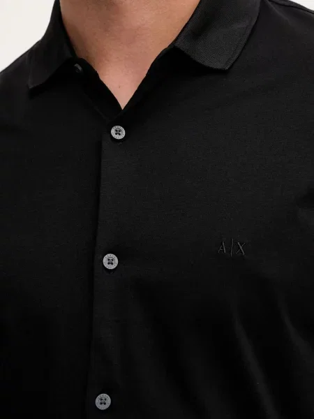 Классическая ошейниковый рубашка Armani Exchange черная