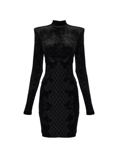Rochie mini Balmain de catifea negru