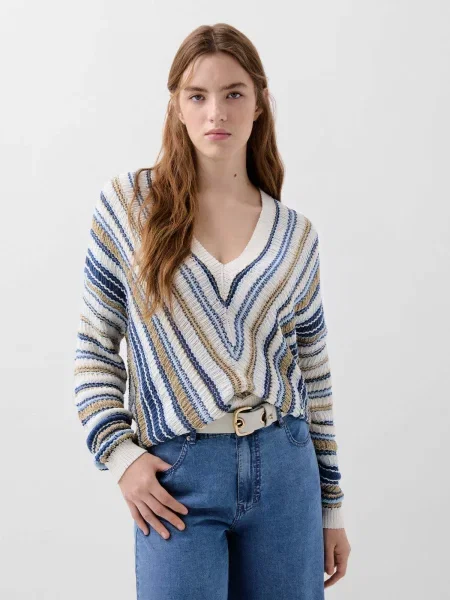 Scalpers Pulover nisipiu / albastru / albastru deschis alb