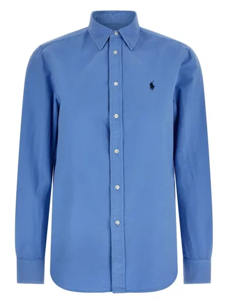 Haftowane polo Polo Ralph Lauren frotte niebieskie