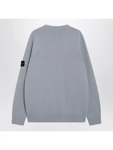 Sweter Stone Island wełniany z kamieniami szary