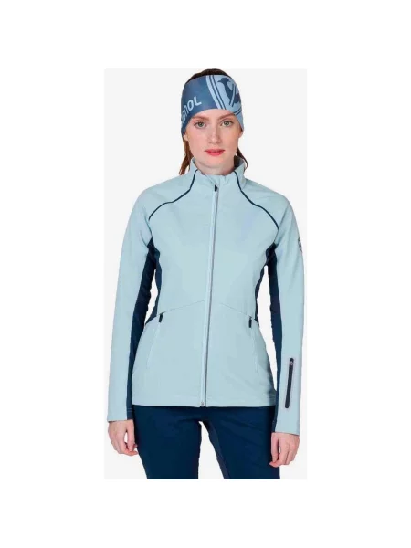 Kurtka Rossignol Softshell z pełnym zamkiem jasnoniebieska L niebieska