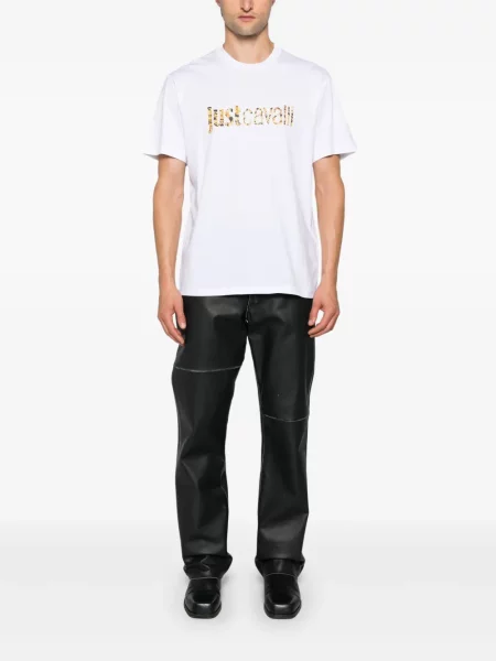 Tricou Just Cavalli cu imagine alb