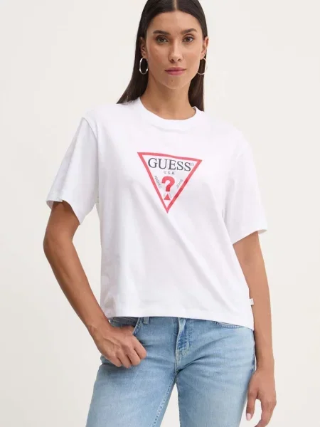 Guess Jeans T-Shirt Boxy Fit biały