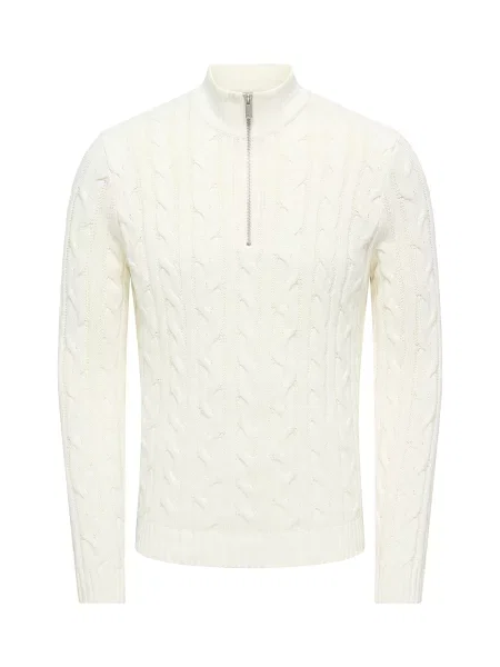Only & Sons Pulover ONSKIM natural alb