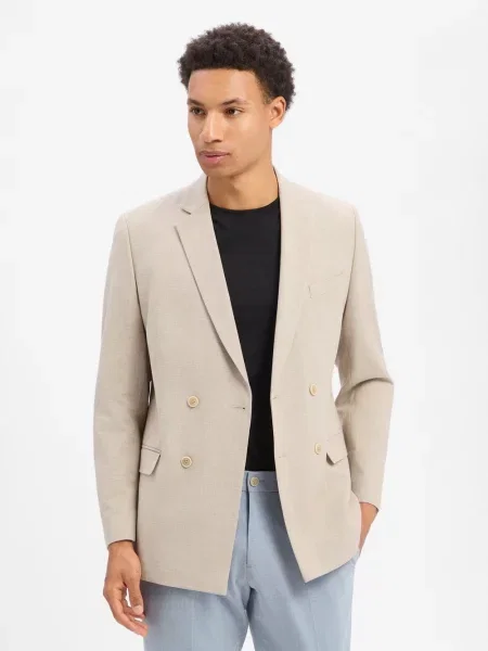 S.Oliver BLACK LABEL marynarka z zestawu modułowego Mężczyźni Comfort Fit brązowy 44 czarna