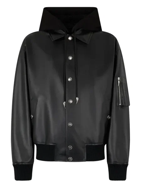 Geanta de piele Roberto Cavalli negru