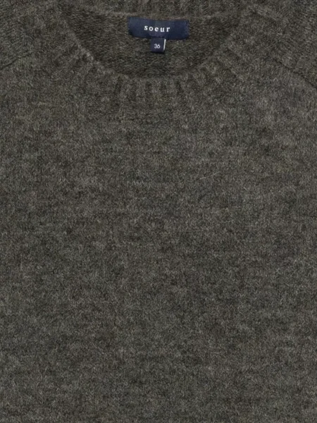 Sweter Soeur z okrągłym dekoltem szary