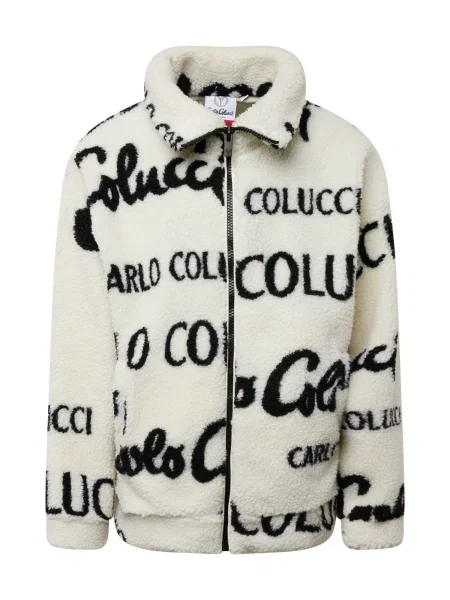 Carlo Colucci Jachetă fleece negru / murdar alb