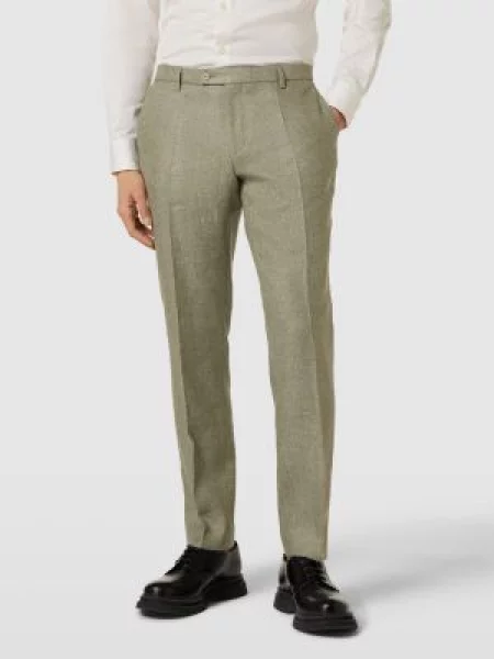 Chinosy o kroju slim fit z fakturowanym wzorem model ‘Paco’ Cg - Club Of Gents zielone