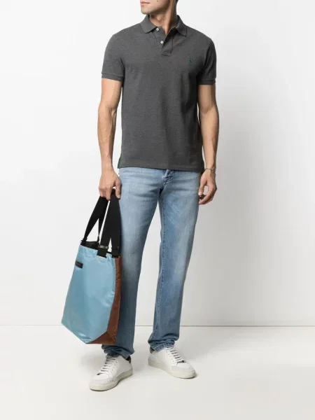 Siuvinėta polo marškinėliai Polo Ralph Lauren pilka