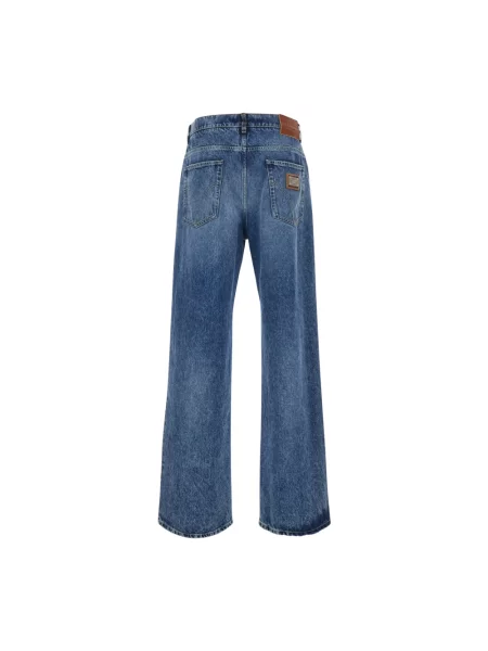 Szerokie jeansy Dolce And Gabbana niebieskie