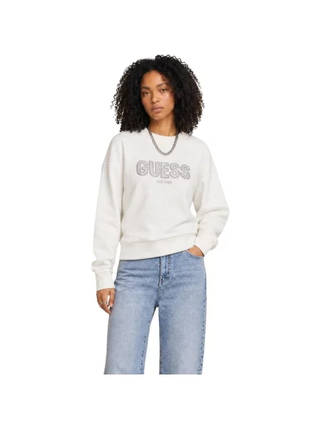 Pulover Guess cu autograf alb