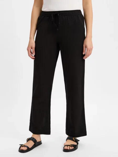 Neo Noir Lniane spodnie Sonar Linen Kobiety jednolity 34 czarny