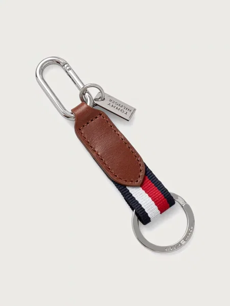 Tommy Hilfiger комплект портфейл и ключодържател мъжки от кожа кафяво