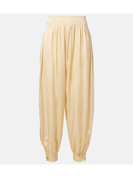 Pantaloni Zimmermann din satin conici bej