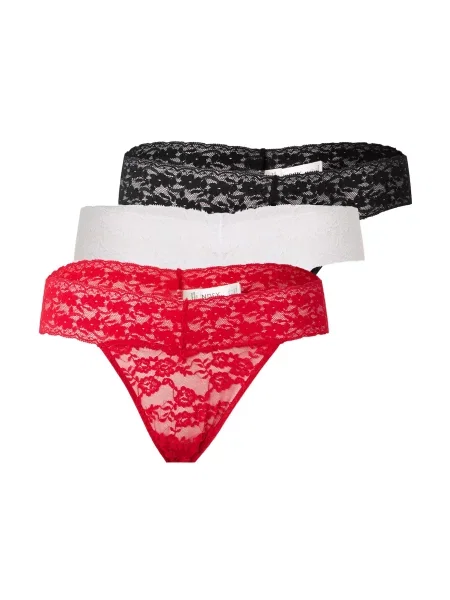 Lindex Tanga Lacey roșu / negru alb