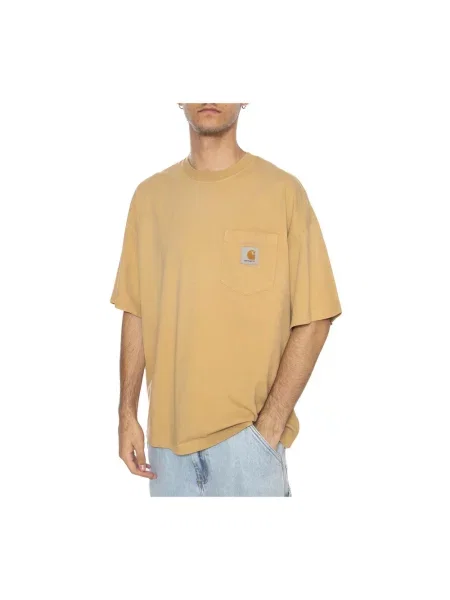 Koszulka Carhartt Wip biznesowa brązowa
