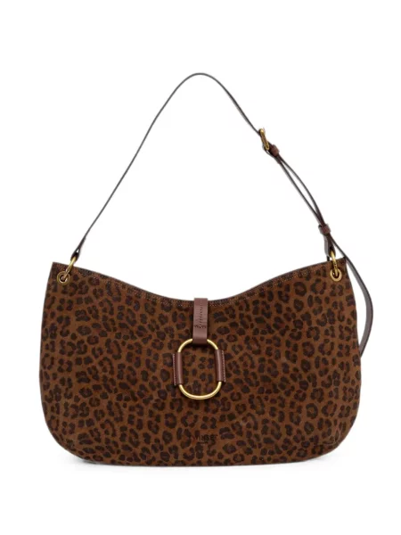 Geantă Twinset cu imagine cu model leopard cu cataramă maro