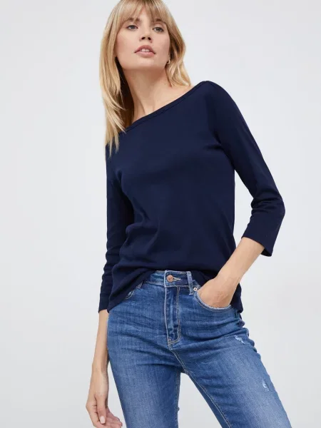 Majica z dolgimi rokavi United Colors of Benetton modra