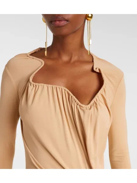 Rochie Victoria Beckham drapată bej