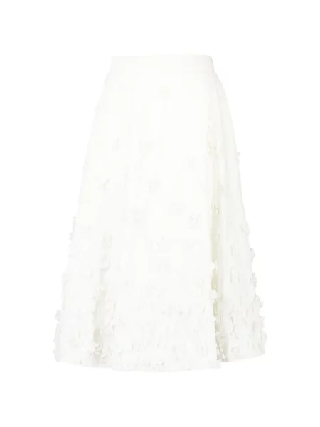 Fustă Michael Kors Collection cu broderie cu model floral în linie A negru