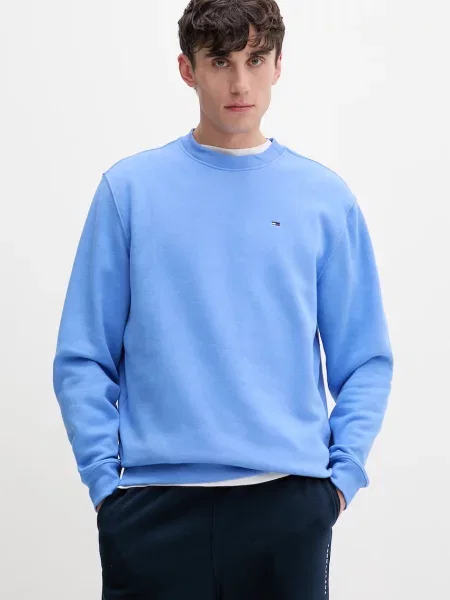 Tommy Jeans pulover z bombažem modra