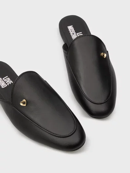 Кожаные мюли Moschino черные