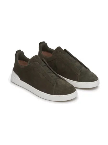Sneakersy Zegna zamszowe zielone