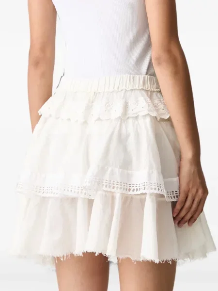 Fusta mini Vicolo cu broderie alb