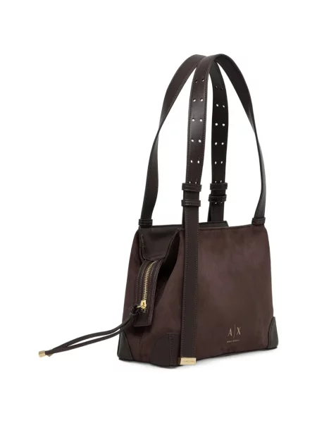 Geantă shopper Armani Exchange cu imagine maro