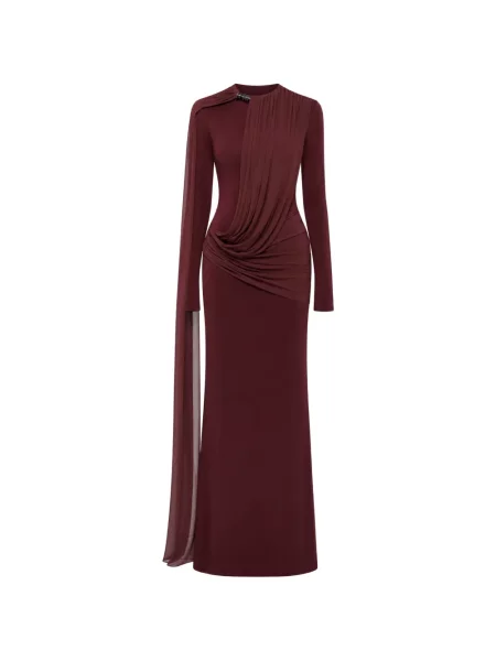 Rochie maxi Chats By C.dam drapată roșu