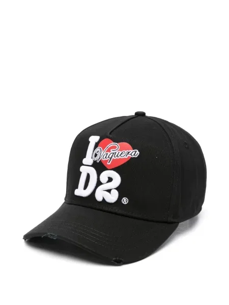 Șapcă Dsquared2 zdrențuiți negru