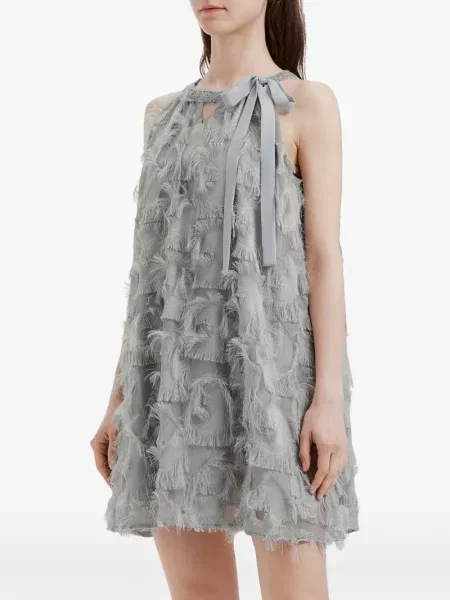 Rochie mini B+ab cu franjuri gri