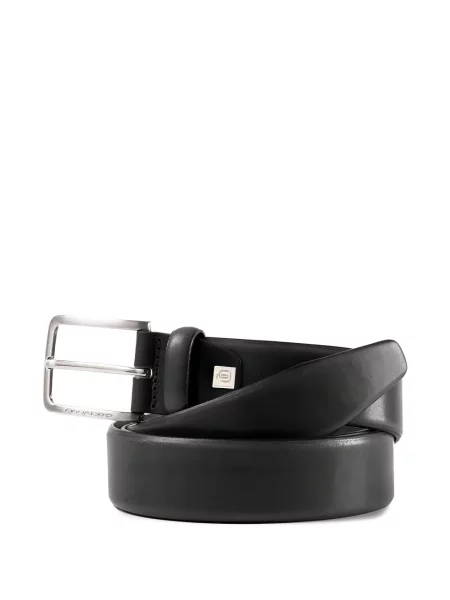 Cu centură curea Piquadro din piele cu cataramă negru